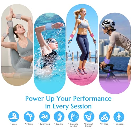 BECOJADDE Wrist Weights Ankle Weight for Women 1 Pair (1.1 lb/2.2 lb Each) - color: Blue Cream, size: 4.4 Lb Pair (2.2 Lb Each)