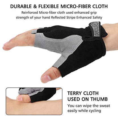 Accmor Cycling Gloves for Men Women, Bike Gloves Half Finger Road Bike MTB Gloves, Anti-Slip Shock-Absorbing Glove for Fitness Cycling Outdoor Sports