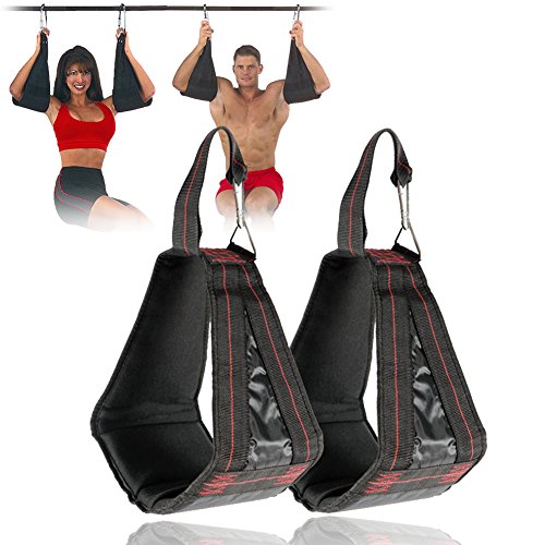 Padded Hanging AB Straps, 1 Pair AB Sling Suspension Hanging Straps Belts Abdominal Muscles Training Pull Sit Ups Chin-up Bar Mounted Muscles Carver