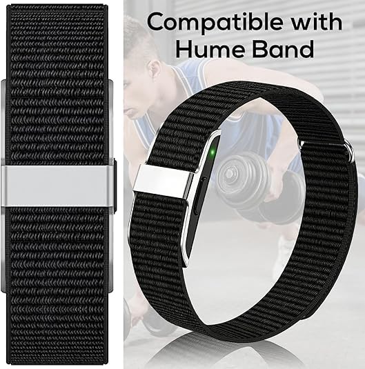 Nylon Biceps/Wrist/Arm/Ankle Bands Compatible with Hume Band 1.0 - color: Black-3Pack