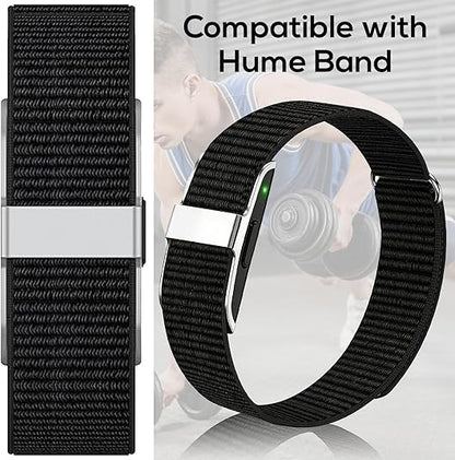 Nylon Biceps/Wrist/Arm/Ankle Bands Compatible with Hume Band 1.0 - color: Black-3Pack