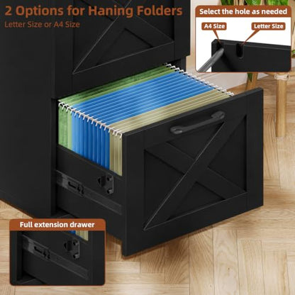 Vabches Office Filing Cabinet with 4 Drawers, Pure Black. - color: Pure Black, size: Vertical-4 Drawers