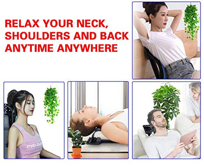 2-in-1 Neck & Back Stretcher for Cervical and Lumbar Support, Adjustable Spinal Stretch Device for Posture, Back Relaxation & Daily Neck Support