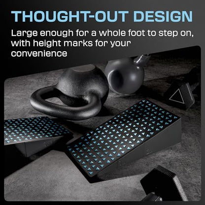 Flexelent Squat Wedge Block Pair - Heel Elevated Squat Wedge for Deeper Squats, Heavy Lifting and Better Form - 17° Angle Exercise Wedges, Slant Board for Squats with Carry Backpack