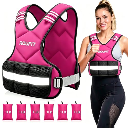Weighted Vest for Women/Men Adjustable 4-10lb/ 6-15lb/11-20lb/20-32lb Weight Vest for Walking & Running,Weights for Workout Exercise Fitness Gym, Odor-Free Neoprene & Wide Padded Comfort Shoulder Straps & Phone Pocket - color: Pink, size: 4-10 Lb