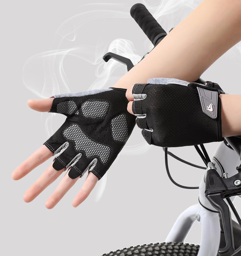 Half-Finger Workout Gloves Unisex - Anti Slip Exercise Gloves Gym Training - color: Black, size: Large
