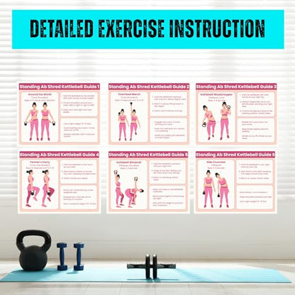 30-Day Standing Ab Kettlebell Workout Plan – Core Training Program, Exercise Charts, No Floor Ab Routine for Home Gym, Step-by-Step Guides + Workout Schedule
