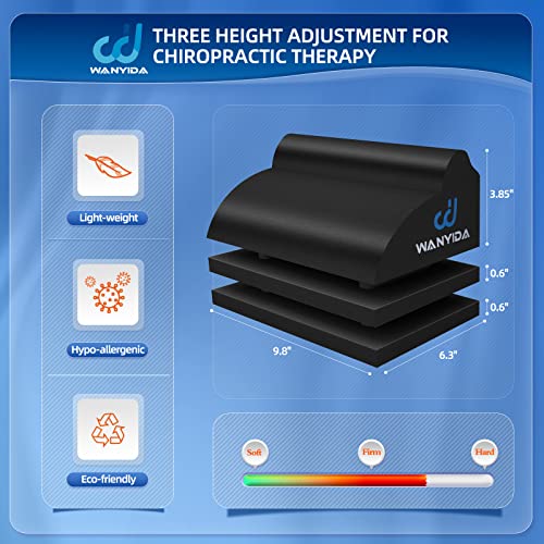 Lumbar Orthotic Traction Roll Device, Lower Back Stretcher for Pain relief, Back Traction for Lumbar Decompression, 3 Height Adjustable Lumbar Stretcher, Chiropractic