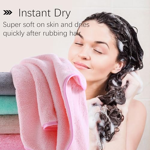 Cosy Family 6 Pack Ultra Soft Microfiber Absorbent Hand Towel, Silk Hemming Towels for Bathroom - Quick Drying - Perfect for Bath, Fitness, Gym, Shower, Hotel, and Spa - 16x28 Inch, Light Color