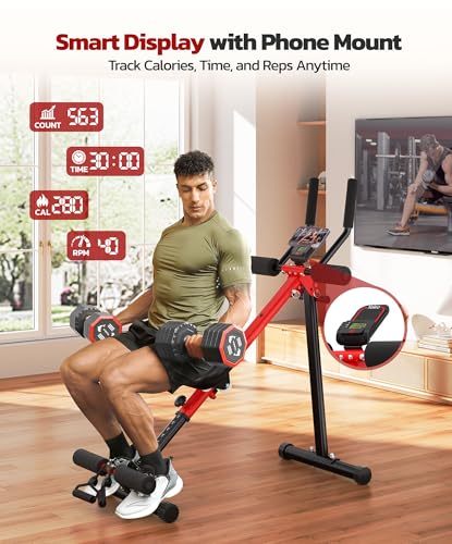 Yoleo Ab Machine for Home, 2-in-1 Adjustable Ab Trainer Machine, Foldable - color: V2.0 Thick Foam（Ø30"）