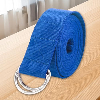 Stretching Strap Yoga Strap with Loops Stretch Straps for Physical Therapy Non Elastic Exercise Strap for Pilates Dance and Gymnastics - color: Blue