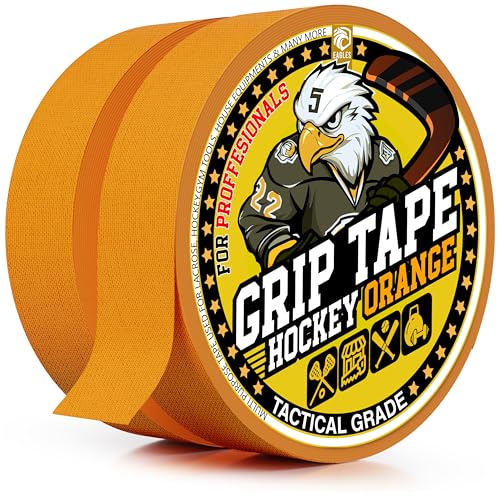 EAGLES Hockey Tape Multipurpose Cloth Tape Roll for Lacrosse Baseball & Softball Bats, Rackets, Pullup Bars, Gardening Tools, Easy Tear Over Grip - Multi Sport Handle Tape - Sports Gift (Orange) - color: Orange
