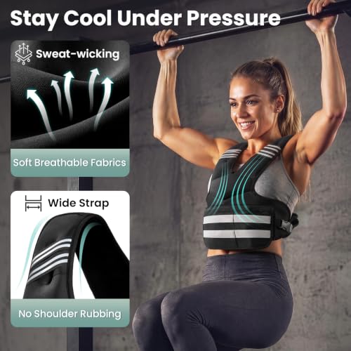Adjustable Weighted Vest for Women and Men, 4-11lb/11-18lb/20-32lb Vest - size: 4-11 lbs