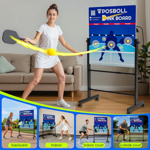 Pickleball Practice Board&Dink Rebounder with Stand,Pickleball Wall