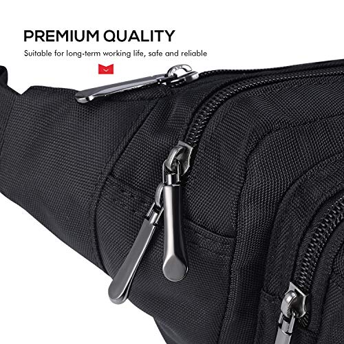 CXWMZY Fanny Packs For Women & Men Waist Pack Hip Bum Bag with Multi-Pockets Large Capacity Waterproof Casual Bum Bag for Disney Traveling Casual Cycling Running Hiking - color: Black