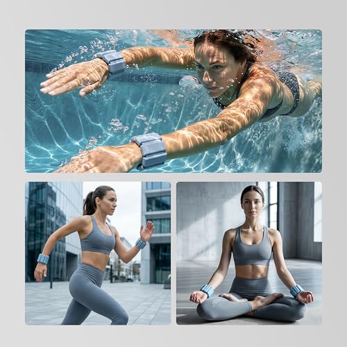 PROIRON Wrist & Ankle Weights Set of 2 (1 lb/2 lb Each) Adjustable Wrist Weights for Women Men,Soft Silicone arm & Leg weights for Walking,Pilates,Yoga,Workout,Strength Training