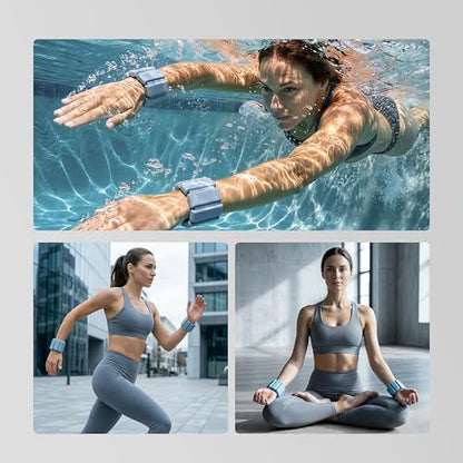 PROIRON Wrist & Ankle Weights Set of 2 (1 lb/2 lb Each) Adjustable Wrist Weights for Women Men,Soft Silicone arm & Leg weights for Walking,Pilates,Yoga,Workout,Strength Training