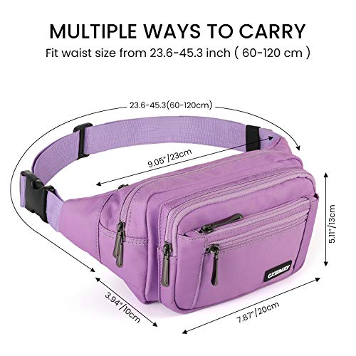 CXWMZY Fanny Packs For Women & Men Waist Pack Hip Bum Bag with Multi-Pockets Large Capacity Waterproof Casual Bum Bag for Disney Traveling Casual Cycling Running Hiking - color: Purple_3