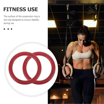 Veemoon 2pcs Gymnastics Rings Workout Pull-up Exercise Rings with Adjustable Straps Abs Material for Indoor and Outdoor Fitness Training