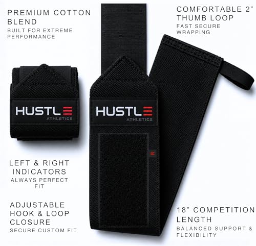 Wrist Wraps for Weightlifting, USPA-Approved 18" Wrist Support Straps for Bench Press, Squats & Overhead Press, Heavy-Duty Gym Wraps for Men and Women