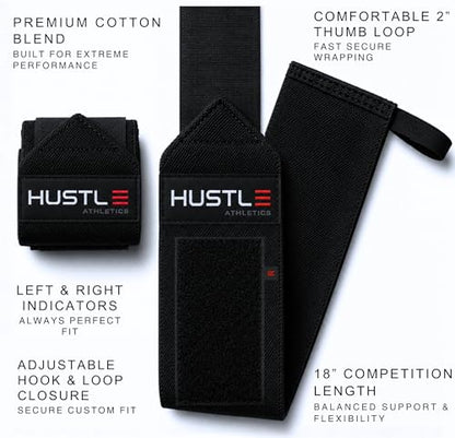 Wrist Wraps for Weightlifting, USPA-Approved 18" Wrist Support Straps for Bench Press, Squats & Overhead Press, Heavy-Duty Gym Wraps for Men and Women