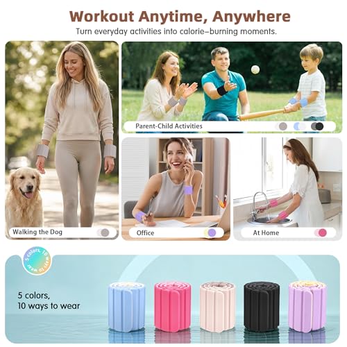 BECOJADDE Wrist Weights Ankle Weight for Women 1 Pair (1.1 lb/2.2 lb Each) - color: Beige Taupe, size: 4.4 Lb Pair (2.2 Lb Each)