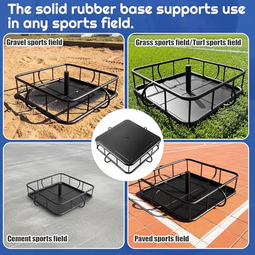 Zonon Heavy-Duty 12-Station Battle Rope Anchor - Powder-Coated Steel with Rubber Base, Multi-Anchor Points for 12-Person Group Training, Indoor/Outdoor and Gyms/Home Use, Weight Plate Compatible