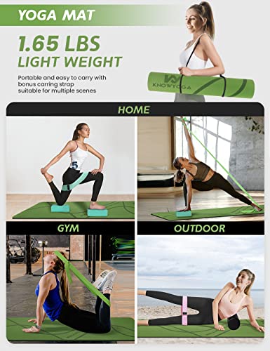 Yoga Starter Kit 12 in 1 - Yoga Set Include Yoga Mat, Foam Roller, 4 Resistance Bands, Yoga Blocks 2 Pack with Strap, 2 Peanut Massage Balls, Yoga kit and Sets for Beginners - style: GREEN