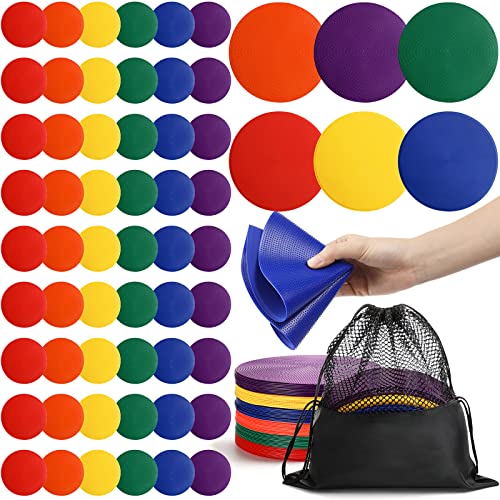 9 Inch Poly Vinyl Spot Markers TPE Floor Spot Dots Non Slip Flat Field Cones Poly Dots Agility Markers for Gym Floor Exercise Dance Speed Agility Training
