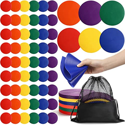 9 Inch Poly Vinyl Spot Markers TPE Floor Spot Dots Non Slip Flat Field Cones Poly Dots Agility Markers for Gym Floor Exercise Dance Speed Agility Training