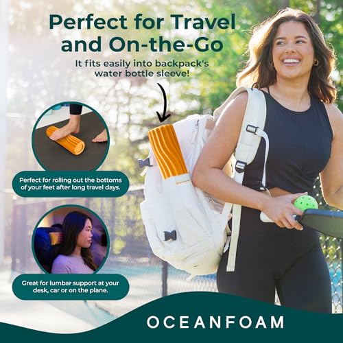 Oceanfoam Ripple Roller - Small Foam Roller for Physical Therapy (Gold) - color: Gold
