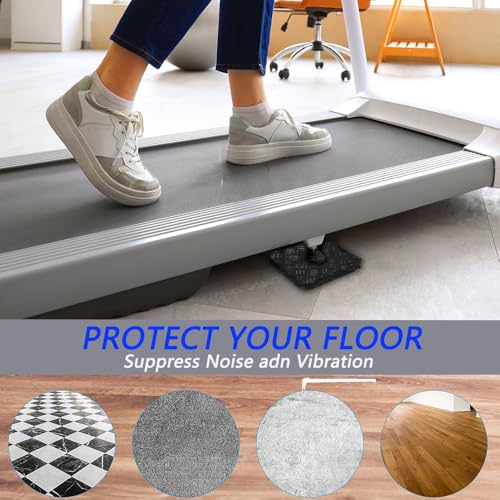 6PCS Treadmill Mats,High Density Equipment Pads 4 x 4 x 0.2 inch Double-Sided Non-Slip Exercise Equipment Mat for Floor Protection,Washing Machine Pads,Walking Pad,Exercise Bike,Home Gym etc.