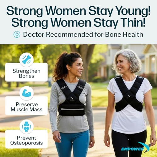 EMPOWER Weighted Vest for Women with Reflective Strips – Fixed 8lbs, Adjustable 4-10lbs (4 in1) or Adjustable10-16lbs (4 in 1), Strengthen Muscles, Boost Bone Health, and Burn More Calories for Workout - Rucking Vest - style: 16lb adjustable weight vest