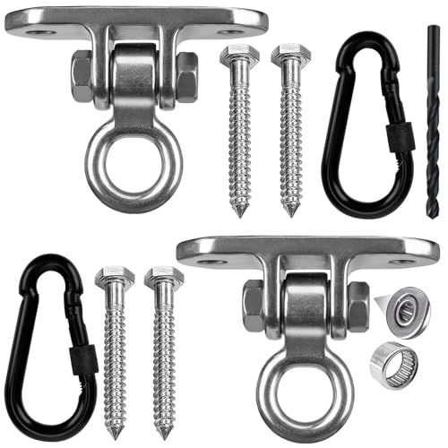 Heavy Duty Swing Hanger for 1000 LBS Capacity Hammock Hanger 180° Swing Stainless Steel Swing Hardware Accessories for Porch Playground Yoga Sand Bag - size: Pack 2