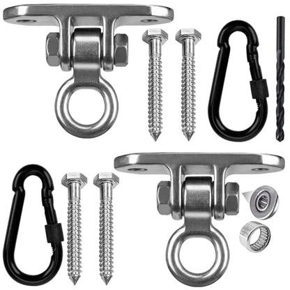 Heavy Duty Swing Hanger for 1000 LBS Capacity Hammock Hanger 180° Swing Stainless Steel Swing Hardware Accessories for Porch Playground Yoga Sand Bag - size: Pack 2