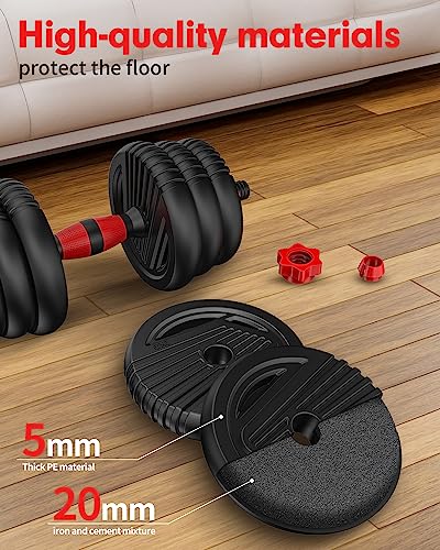 Trakmaxi Adjustable Dumbbell Set 20LBS/35LBS/55LB/70LBS/90lbs Free Weights Dumbbells, 4 in 1 Weight Set, Dumbbell, Barbell, Kettlebell, Push-up, Home Gym Fitness Workout Equipment for Men Women - color: 55LB(27.5LB Pair)