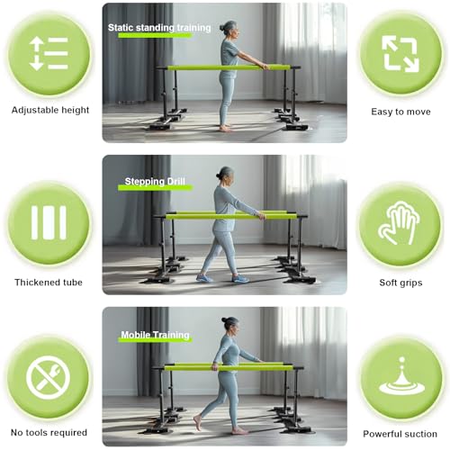 Parallel Bars for Physical Therapy, 6.57Ft, Height Adjustable, Black and Green