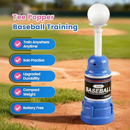 Tee Popper Baseball Training Equipment, Pop Up Baseball Trainer for Softball & Baseball Training, Baseball Popper Practice Tool, Baseball Gifts for Boys 8-12