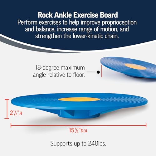 OPTP Rock Ankle Exercise Board - Balance Wobble Board for Therapy and Rehab - Ankle Strengthening Equipment for Improved Proprioception and Range of Motion