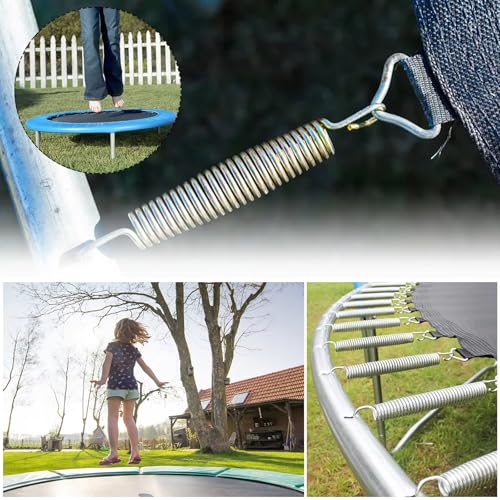 6 Pack Trampoline Springs Replacement 5.5 Inch Heavy Duty Stainless Steel Fitness Rebounder Extension Spring for Outdoor Trampolines Recreational Indoor Exercise Trampoline Mini Trampoline