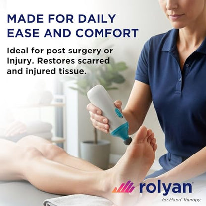 Rolyan Mini Scar Massager, Handheld Portable Vibration Massager with Interchangeable Heads, Quiet, Battery Operated for Targeted Hand & Skin Care, Reduces Appearance and Sensitivity of Scars