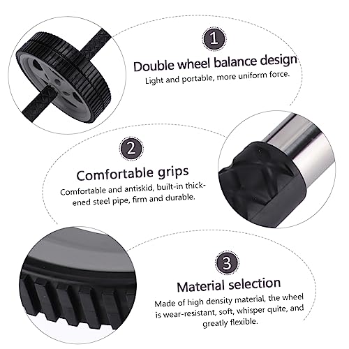Portable Dual Wheel Ab Roller Multifunctional Home Fitness Equipment Ergonomic Handles Knee Pad for Men and Women for Abdominal Exercise and Stomach Strengthening