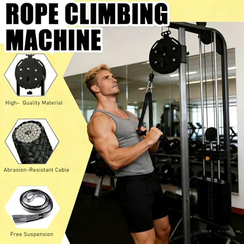 Endless Rope Trainer for Home Gym, Multifunction Tension Rope Suspension Trainer with 14 FT Closed-Loop Nylon Rope, Portable Gym Functional Trainer Cable Machine for Full Body Strength & Cardio HIIT