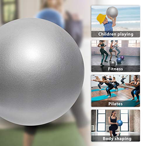 Cikyner Soft Pilates Ball, Small Exercise Ball 9 Inch Mini Gym Ball with Inflatable Straw, Suitable for Pilates, Yoga, Full Body Training, Physical Therapy and Balance improving at Home, Gym & Office - color: Purple