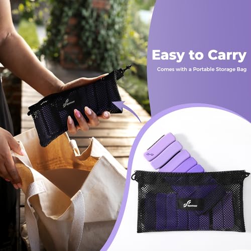 Sportneer Wrist & Ankle Weights for Women & Men Set of 2 (1LB/2LB Each) - Soft Silicone Arm & Leg Weights for Pilates, Yoga, Walking, Barre, Home Workout, Water Aerobics
