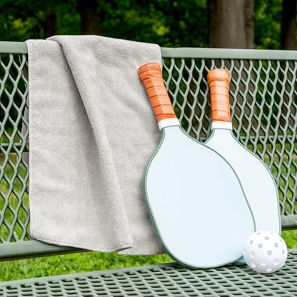 S&T INC. Microfiber Gym Towels, Yoga Towel for Home and Gym Bag, 16 Inch x 27 Inch, 3 Pack - color: Light Grey