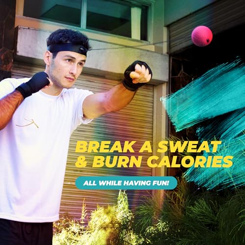 Boxing Reflex Ball for Adults and Kids - React Reflex Balls on String with Headband, Carry Bag and Hand Wraps - Improve Hand Eye Coordination, Punching Speed, Fight Reaction - style: Adults