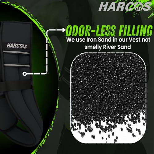HARCOS Weighted Vest, 6lb/8lb/12lb/16lb/20lb/25lb/30lb Weight Vest with Reflective Stripe for Workout, Strength Training, Running, Fitness, Muscle Building, Weight Loss, Weightlifting - size: 8 lb