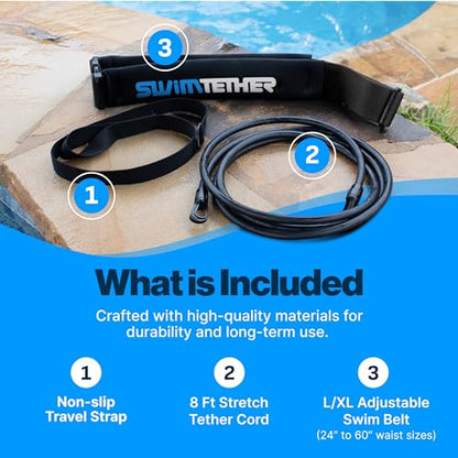 Belt Travel Pack for Stationary Swimming in Pools and Swim Spas