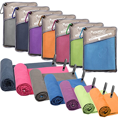 Microfiber Camping Towel, Quick Dry Towel, Soft Absorbent Compact Travel Gym Workout Sweat Towel for Beach Yoga Swim Travel Camping Hiking Backpack Essentials (M:40"x20")